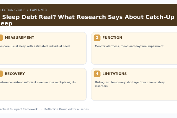 Is Sleep Debt Real? What Research Says About Catch-Up Sleep four-part infographic