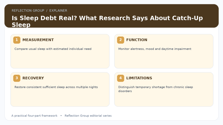 Is Sleep Debt Real? What Research Says About Catch-Up Sleep four-part infographic