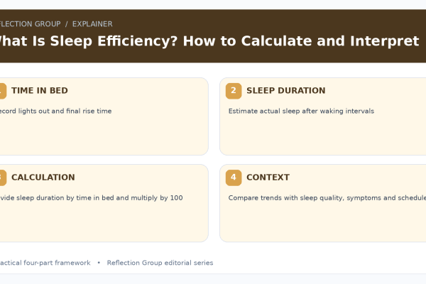 What Is Sleep Efficiency? How to Calculate and Interpret It four-part infographic