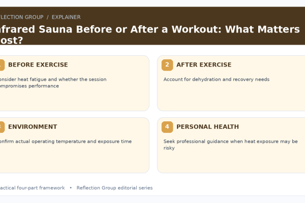 Infrared Sauna Before or After a Workout: What Matters Most? four-part infographic