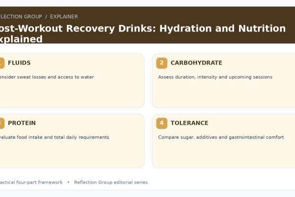 Post-Workout Recovery Drinks: Hydration and Nutrition Explained four-part infographic