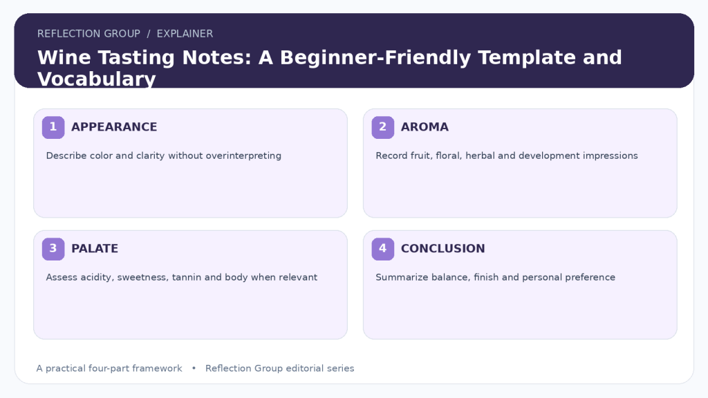 Wine Tasting Notes: A Beginner-Friendly Template and Vocabulary infographic