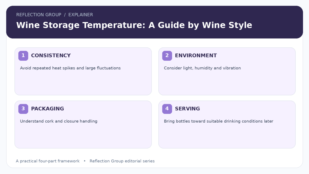 Wine Storage Temperature: A Guide by Wine Style infographic